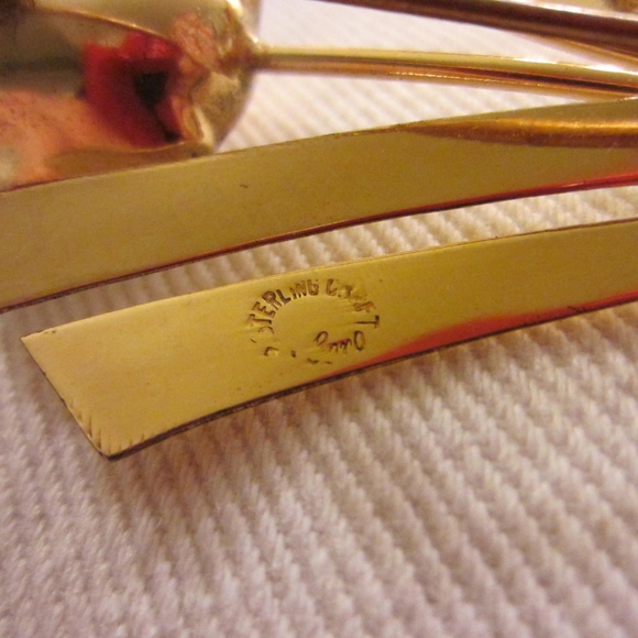 Sterling Craft Tulip Golden Bouquet Flower Brooch - Picture 4 of 9